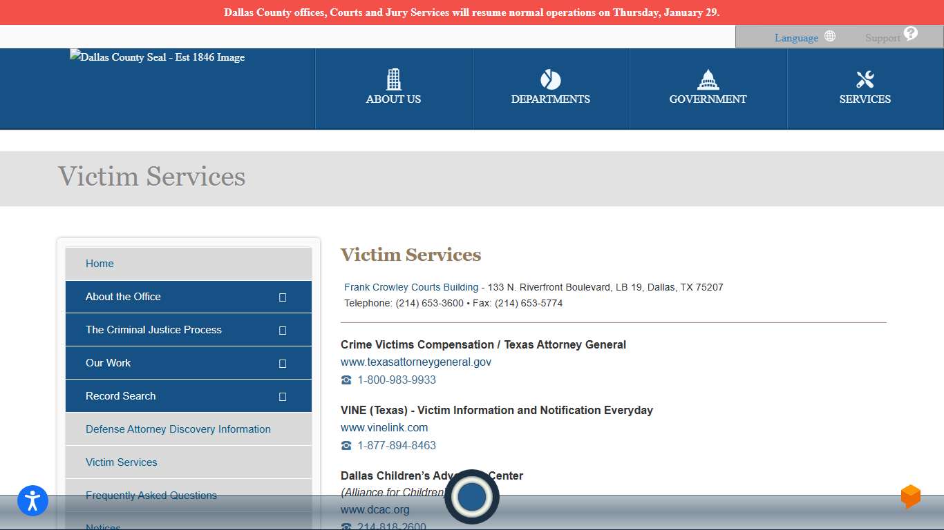 District Attorney Victim Services